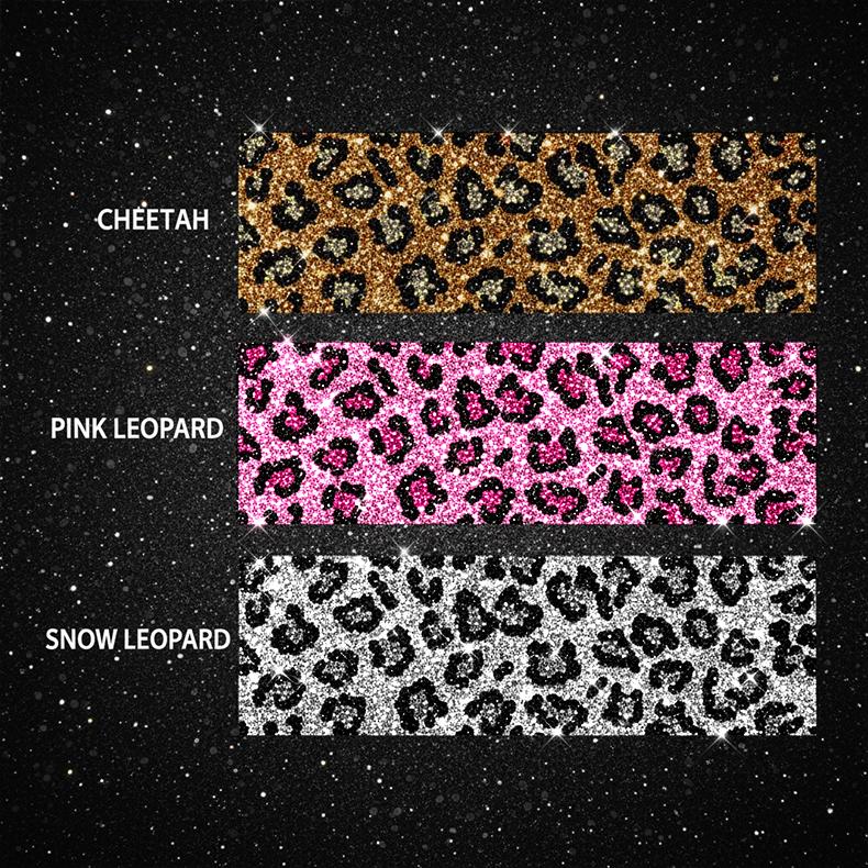 Queen's Land Leopard Universal Steering Wheel Cover with Crystal Rhinestones Diamond Bling Car Cheetah Decor Gift for Girls Women Pink Red Black Leopard Car Accessories for Truck SUV