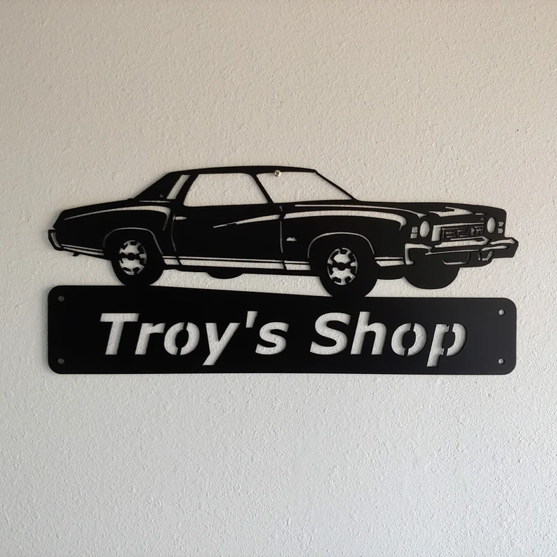 1973-1977 Chevy Monte Carlo-Personalized Metal Wall Art