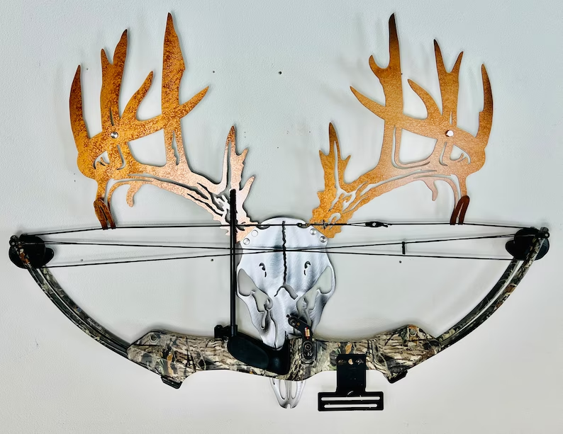 [Copy]Personalized Metal Deer Skull Bow Rack-The best gift for outdoor lovers