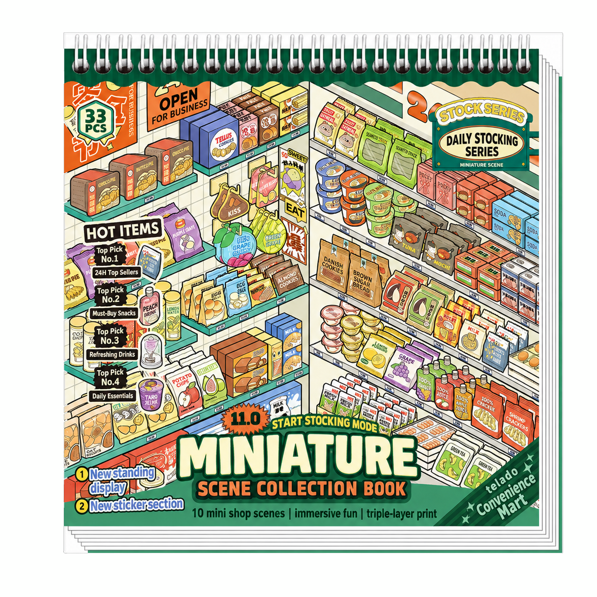 Store Theme 8.0 Series – 3D Miniature Scene Sticker Book