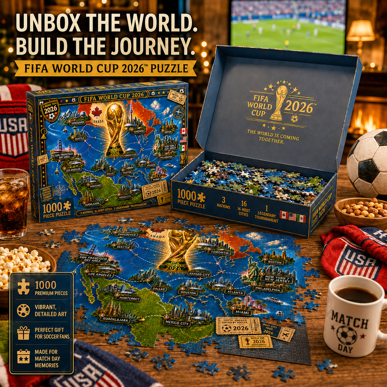 2026 World Cup Host Cities Journey - 500/1000 Piece Jigsaw Puzzle