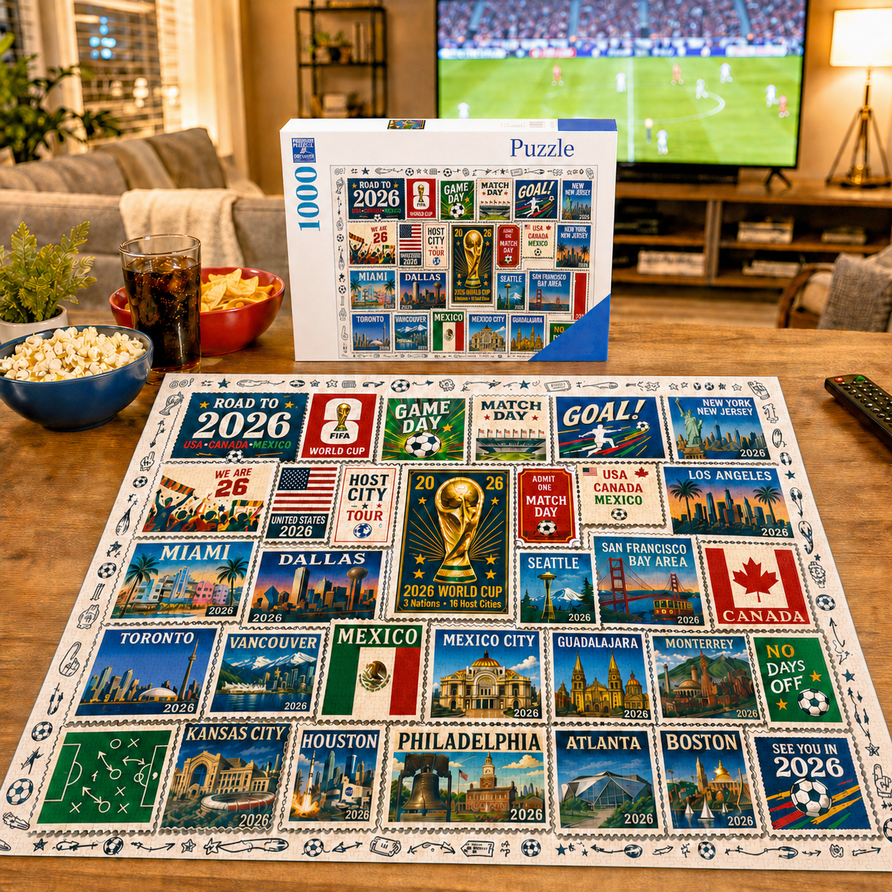 2026 World Cup Host Cities Journey Commemorative Stamp Puzzle – Premium Soccer Collectible & The Ultimate Gift for Fans