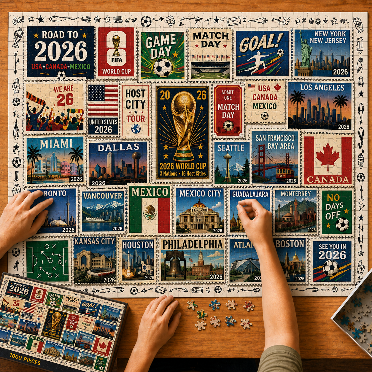 2026 World Cup Host Cities Journey Commemorative Stamp Puzzle – Premium Soccer Collectible & The Ultimate Gift for Fans
