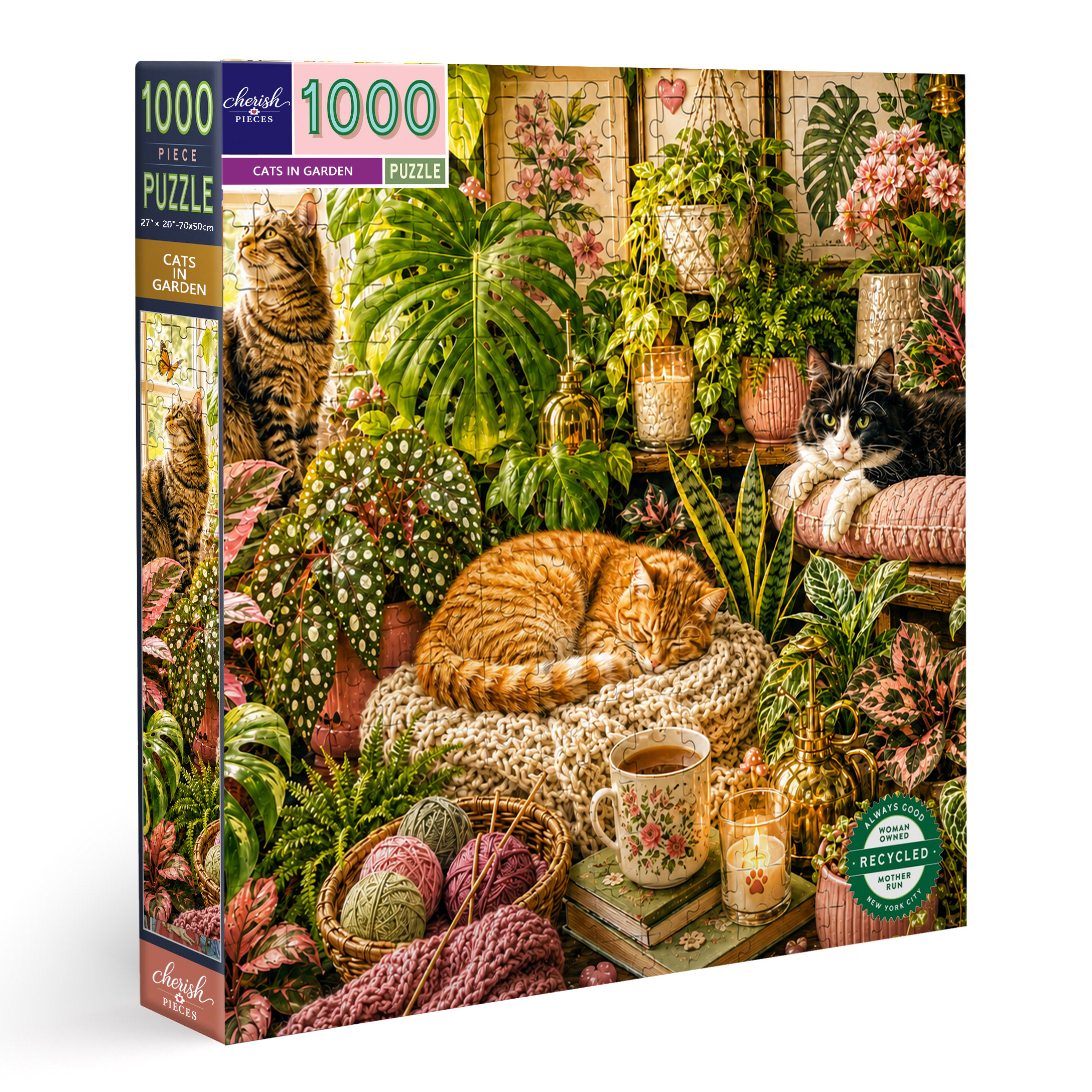 2026 NEW- Cats in the Sunlit Garden - 500/1000-Piece Jigsaw Puzzle