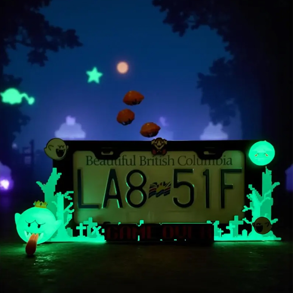 3D Printed King Boo License Plate Frame: Glow in the Dark Car Accessory