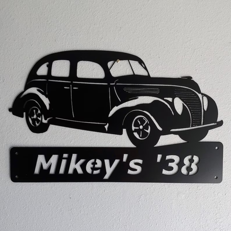 1938 Ford Deluxe Fordor Sedan-Personalized Metal Wall Art