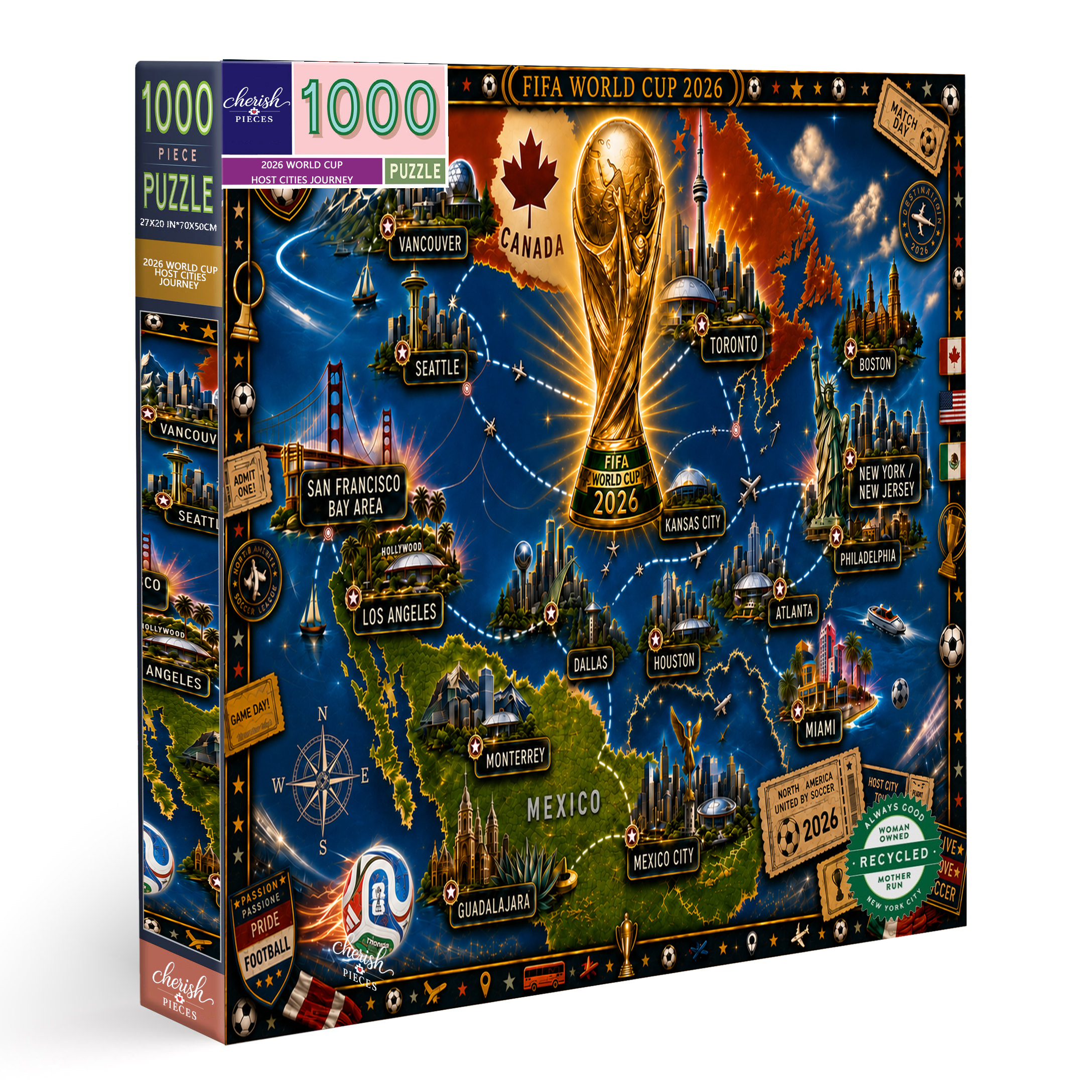 2026 World Cup Host Cities Journey - 500/1000 Piece Jigsaw Puzzle