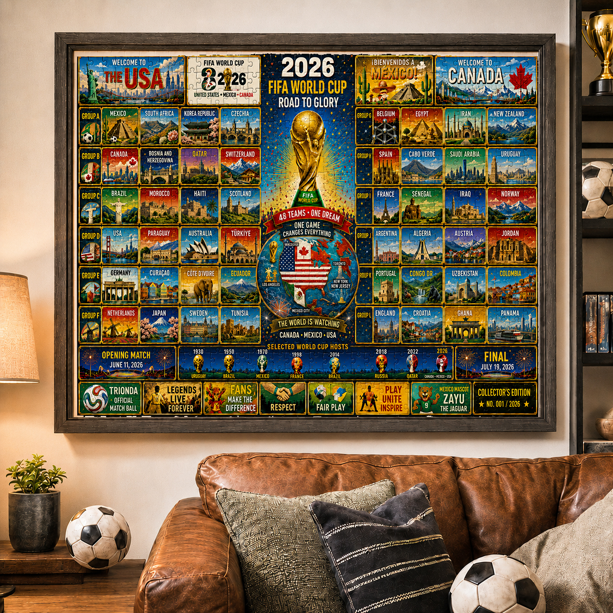 2026 World Cup 48-Team Lineup Collector's Puzzle – 500/1000 Pieces