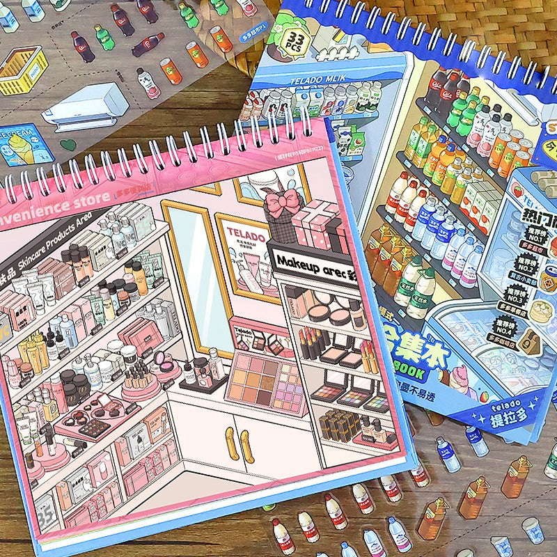 Store Theme 8.0 Series – 3D Miniature Scene Sticker Book