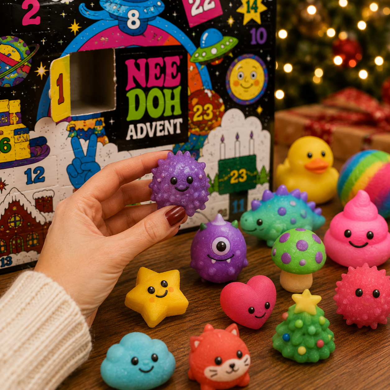 Discovering a colourful mini tactile toy