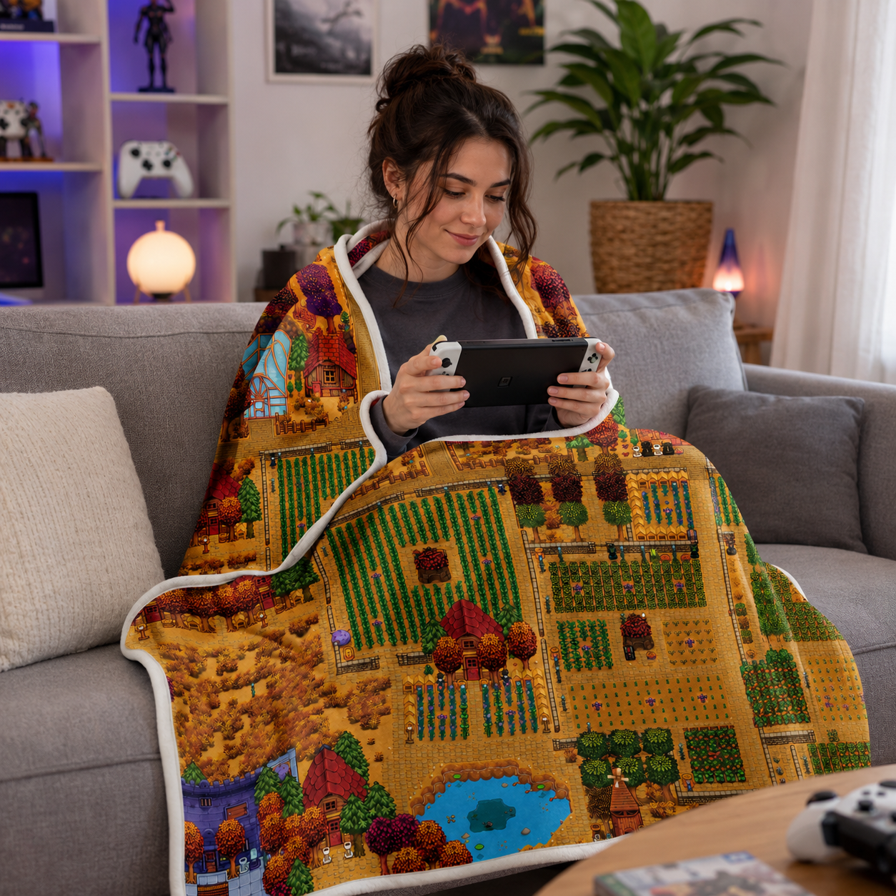 Stardew Valley Four Seasons Blanket -A gift every Stardew Valley fan will love 🌾