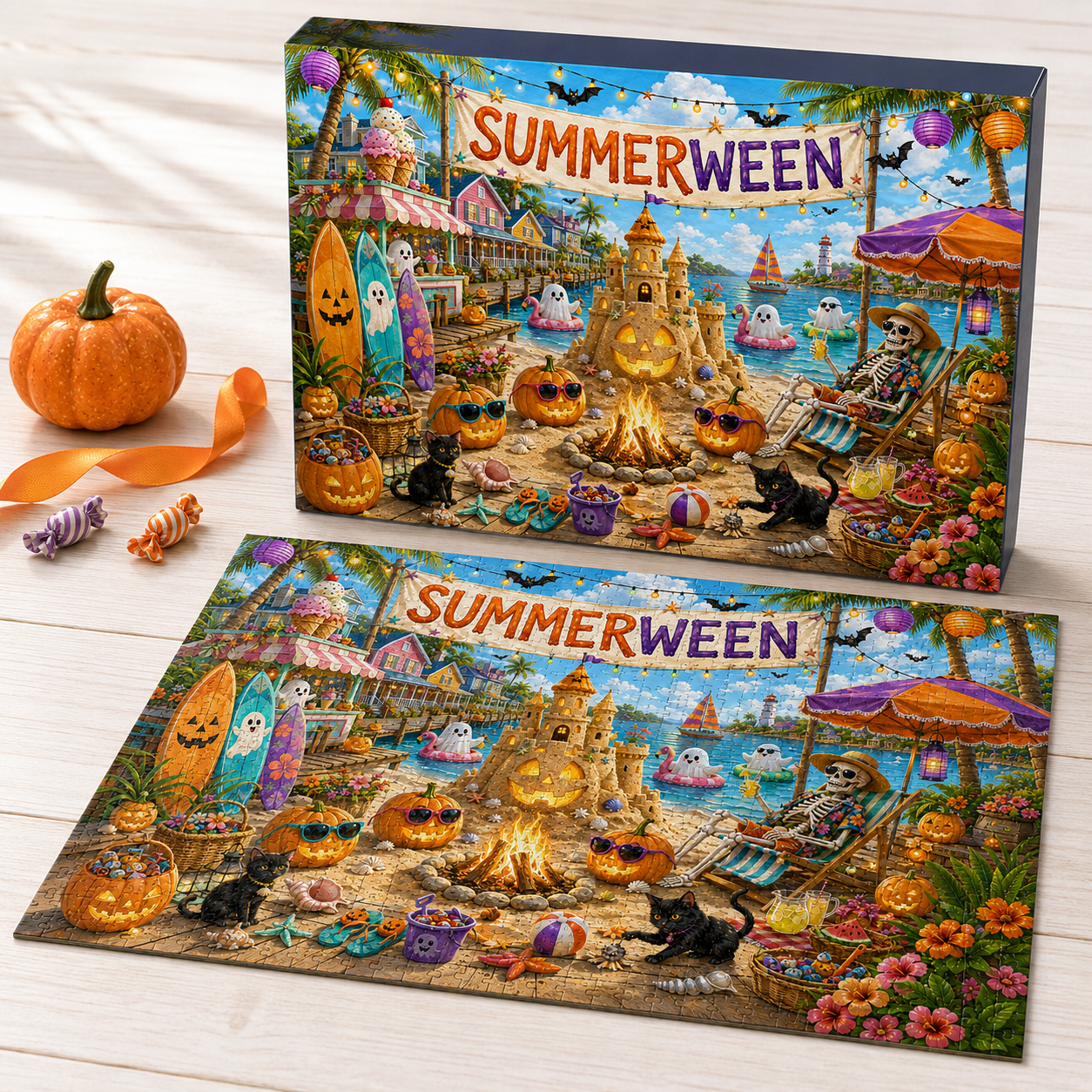 Summerween Beach Party Jigsaw Puzzle