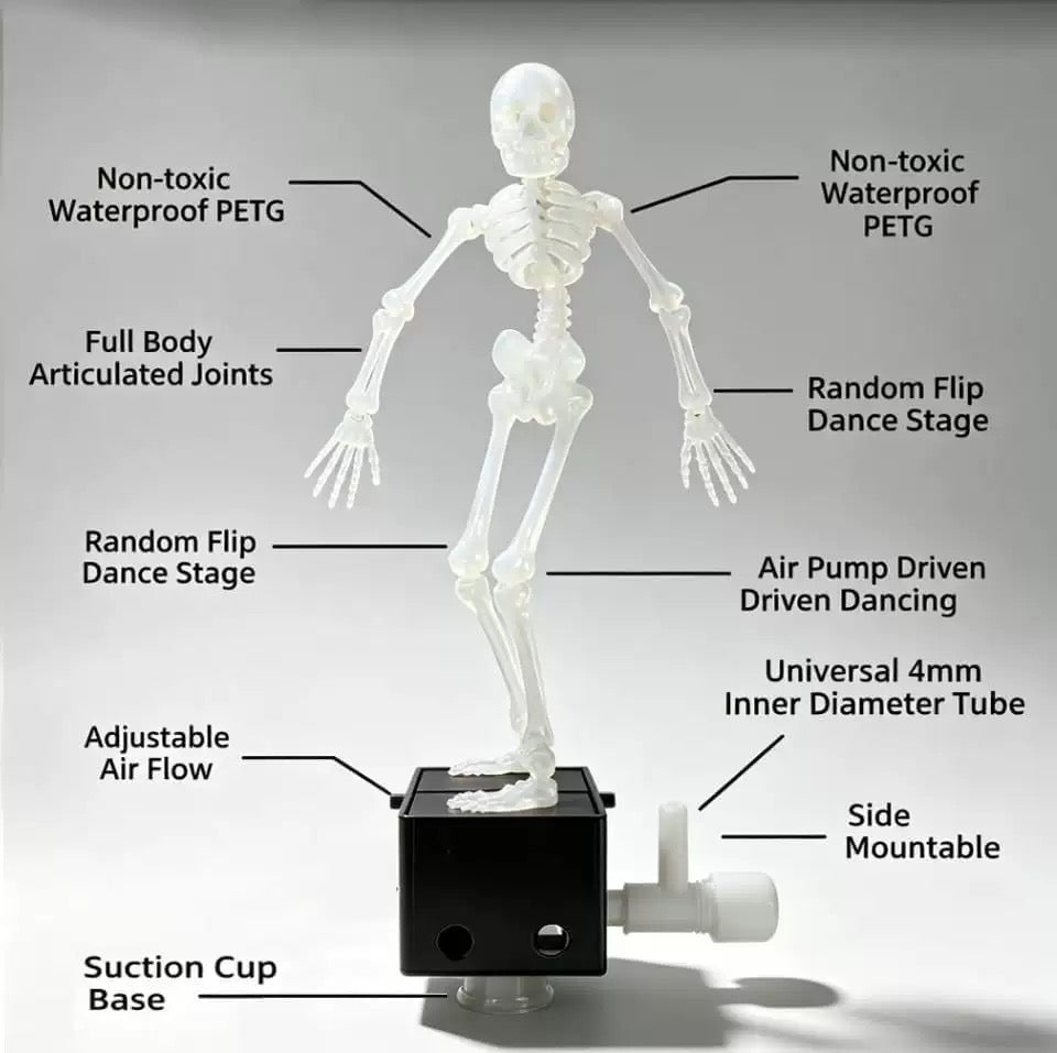 Air-Powered Dancing Skeleton Aquarium Ornament