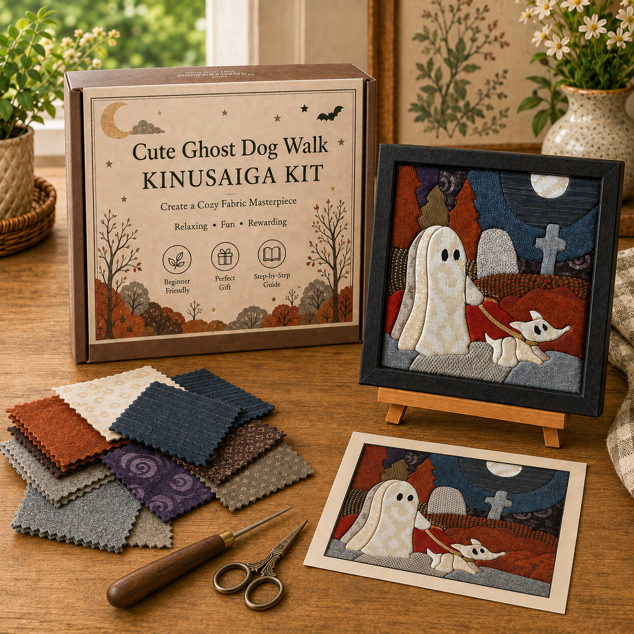 Cute Ghost Dog Walk |  Original Kinusaiga