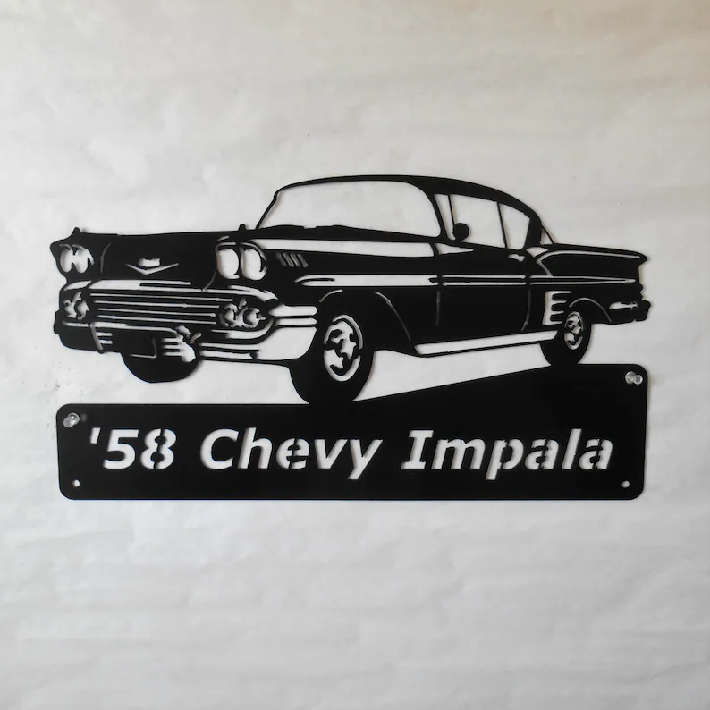 1958 Chevy Impala-Personalized Metal Wall Art