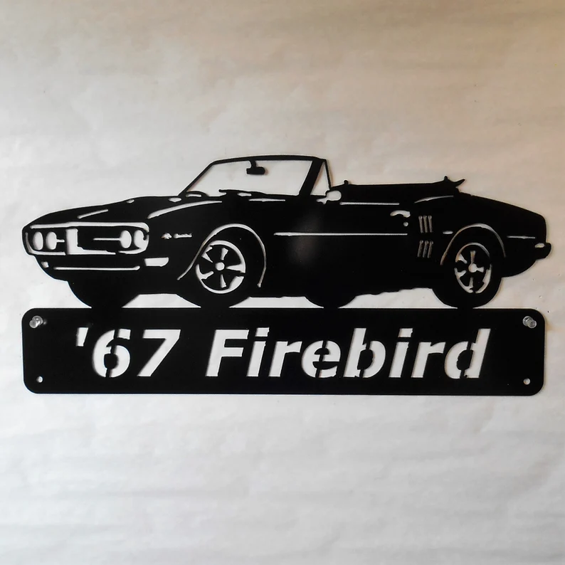 1967 Pontiac Firebird Convertible-Personalized Metal Wall Art