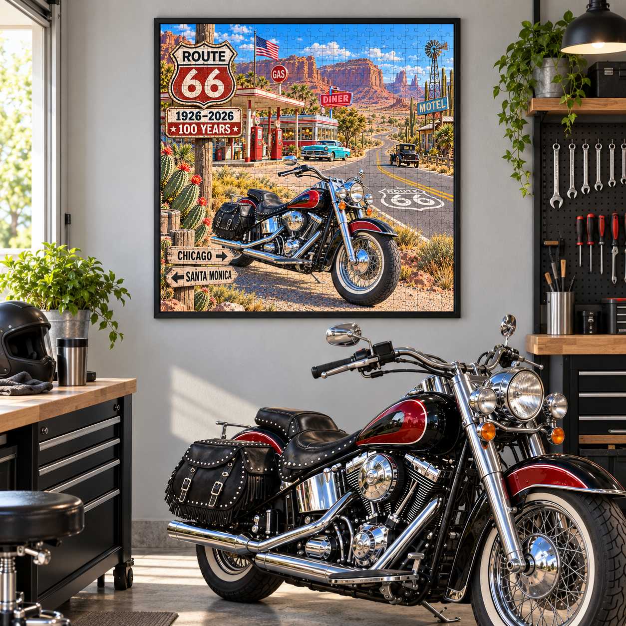 Route 66 Centennial Motorcycle 1,000-Piece Jigsaw Puzzle