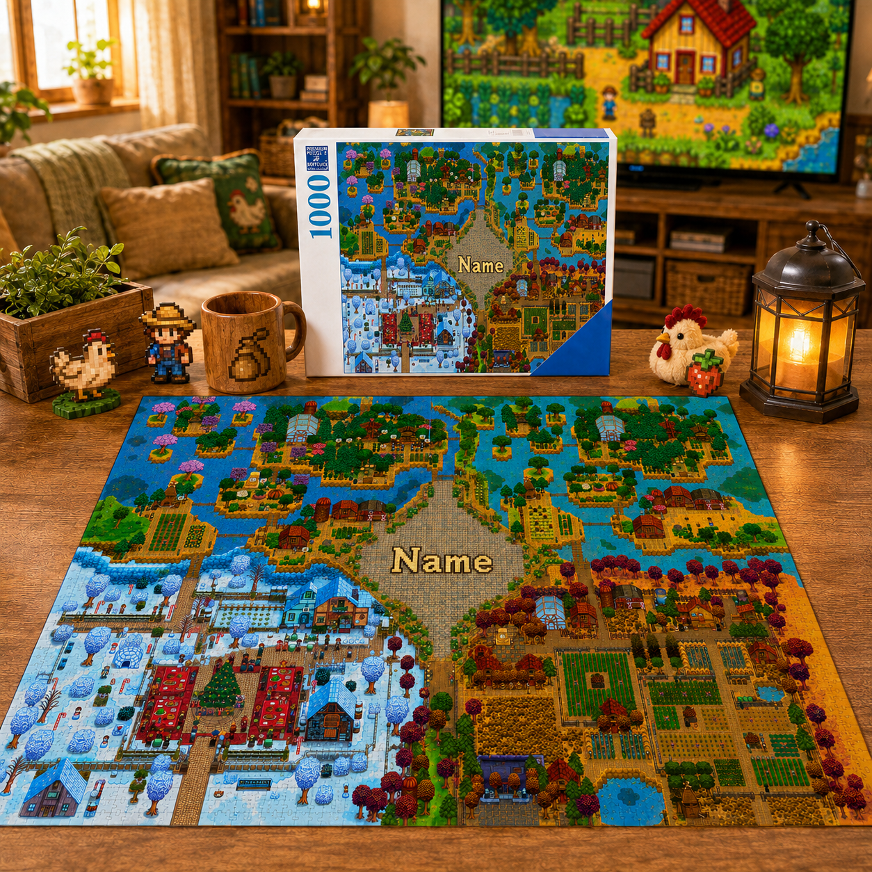 Personalized Stardew Valley-inspired seasonal farm puzzle – customize your farm name