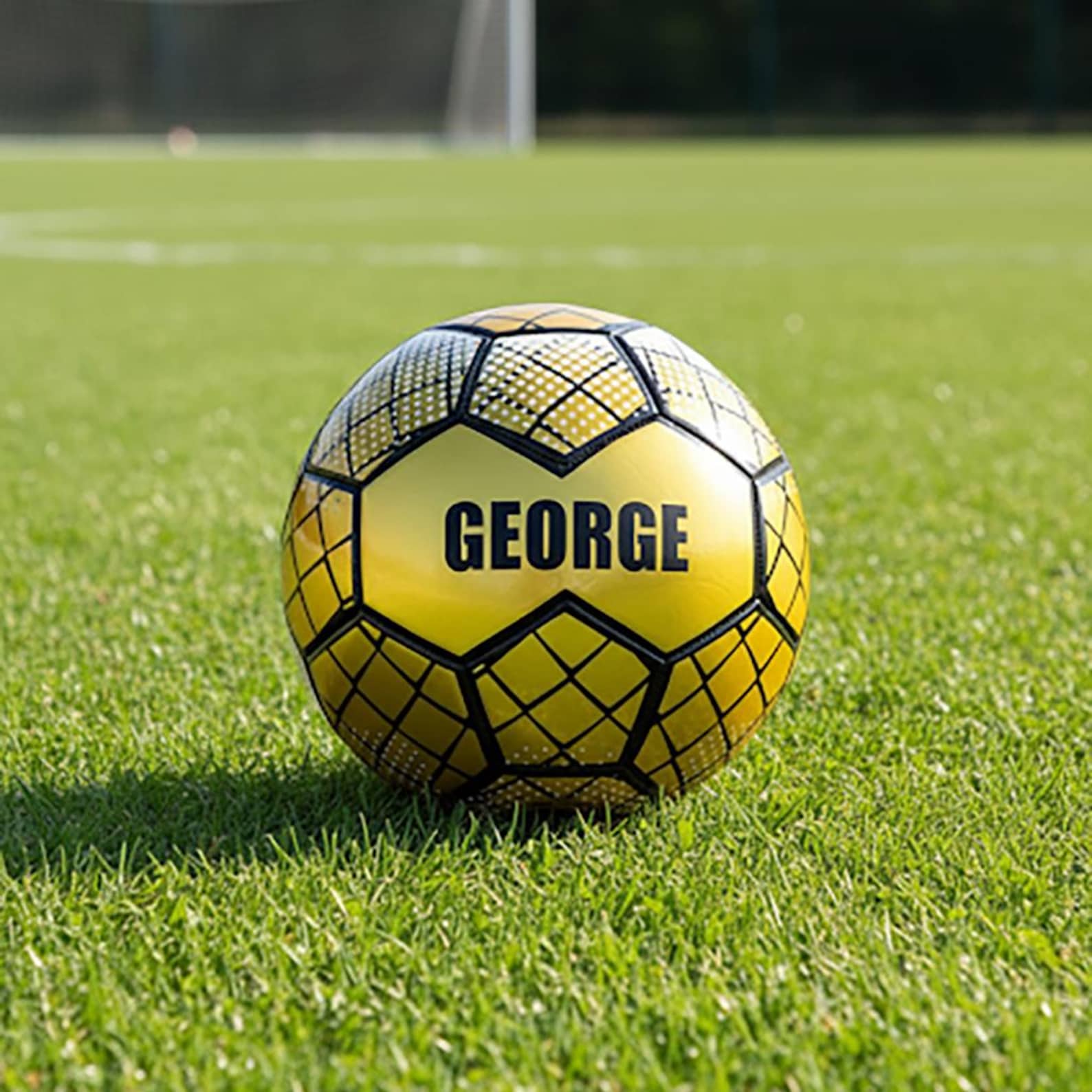 Custom Gold Soccer Ball With Name | Unique Football Present For Boys, Dad, Coach Or Football Fan Size 5