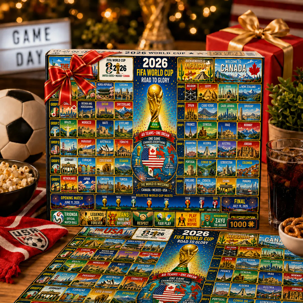 2026 World Cup 48-Team Lineup Collector's Puzzle – 500/1000 Pieces