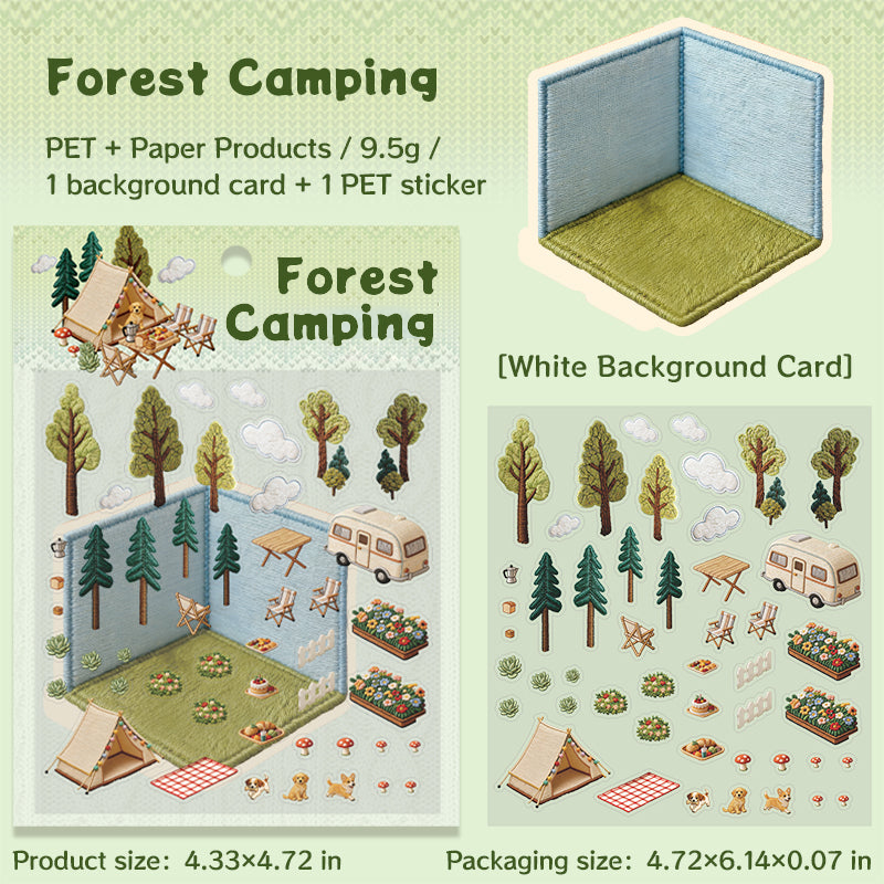 2026 Embroidery-Themed 3D Miniature Scene Stickers – DIY Craft Stickers