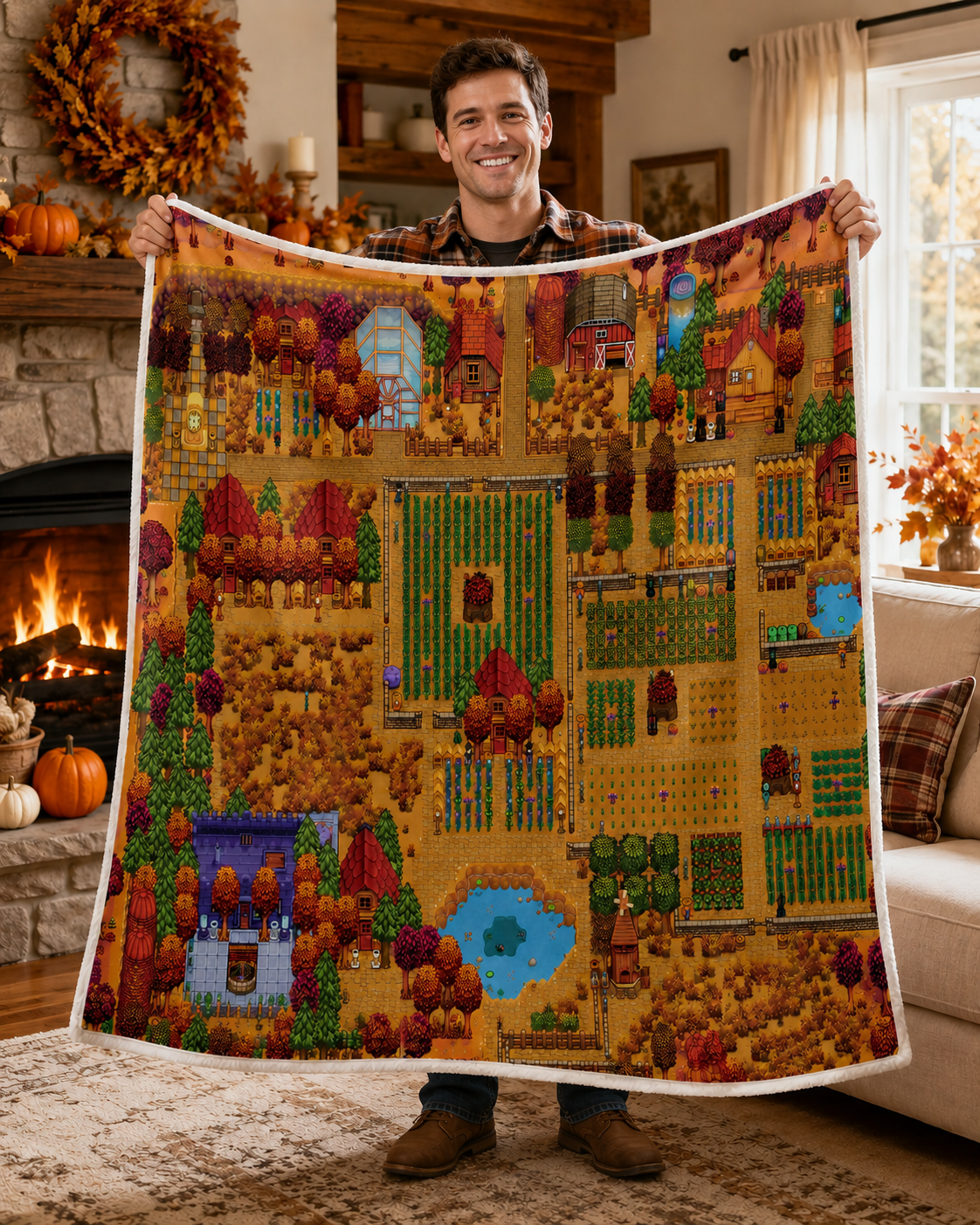 Stardew Valley Four Seasons Blanket -A gift every Stardew Valley fan will love 🌾