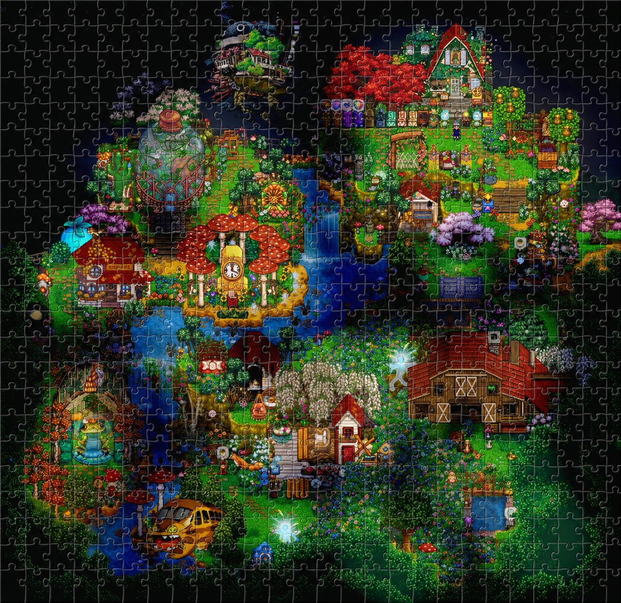 Stardew Valley Sky Farm Seasons Inspiration Puzzle (1000 pieces) — A puzzle game every Stardew Valley fan will love