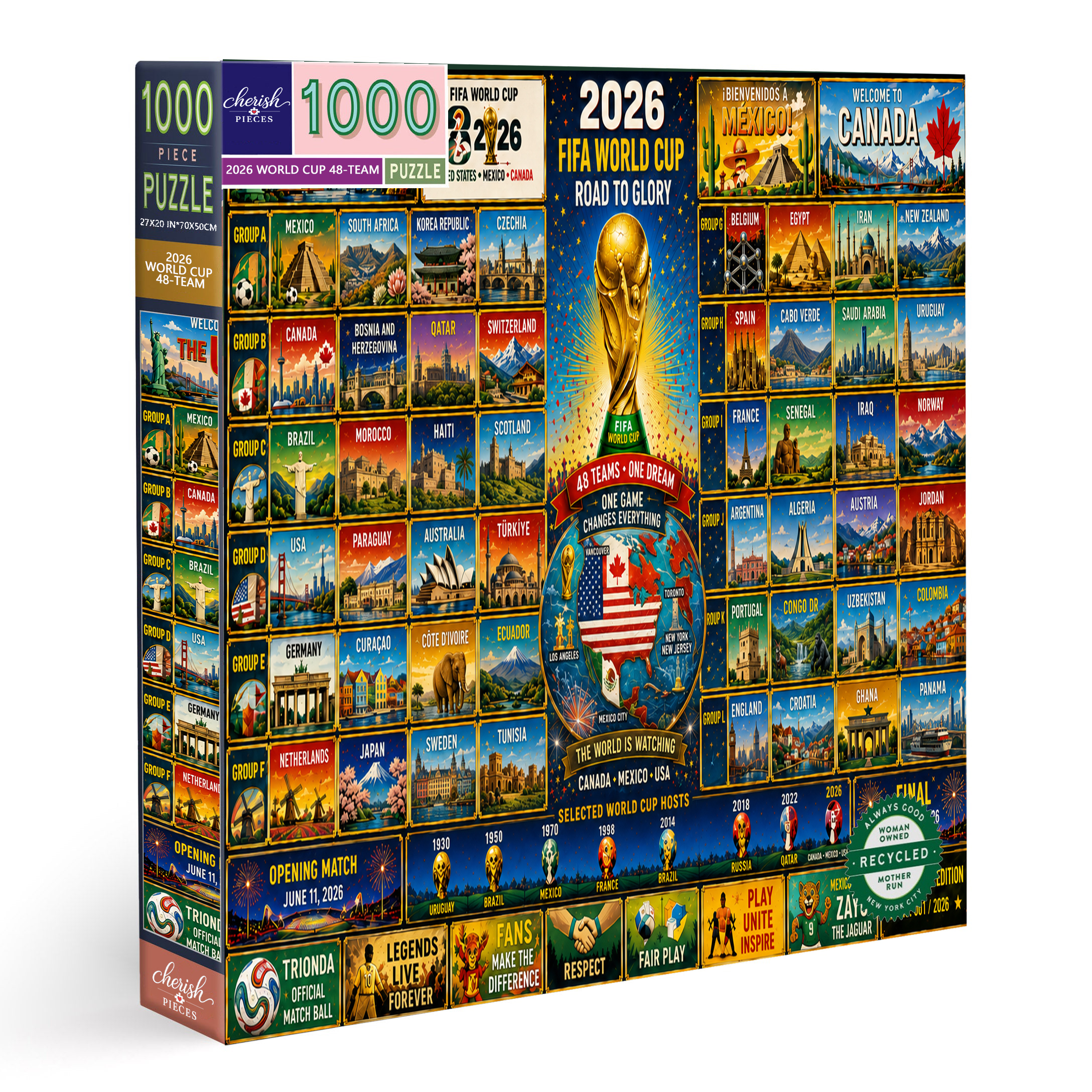 2026 World Cup 48-Team Lineup Collector's Puzzle – 500/1000 Pieces