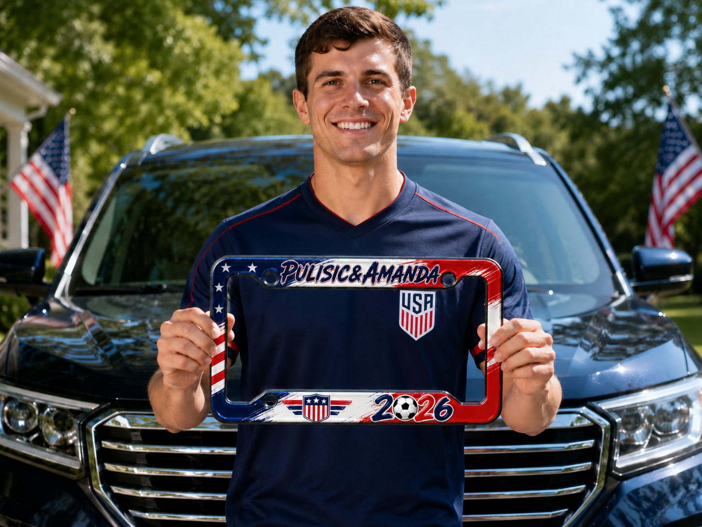 2026 Football Fan License Plate Frame - Customize with your desired name