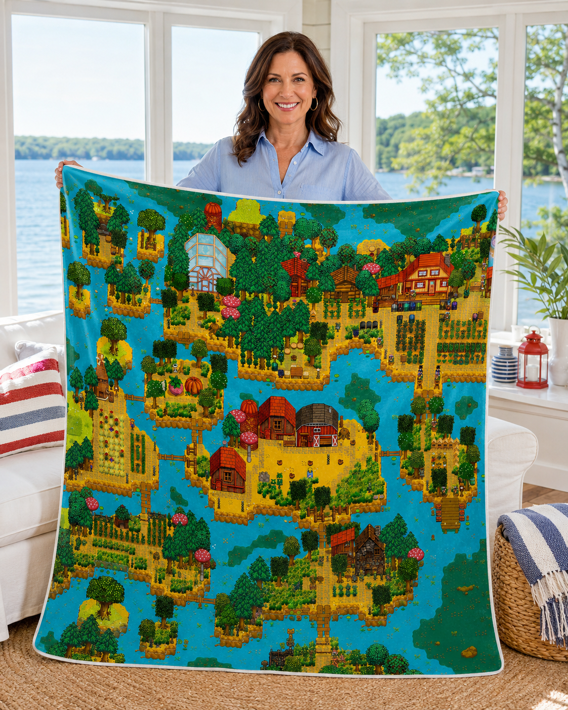 Stardew Valley Four Seasons Blanket -A gift every Stardew Valley fan will love 🌾