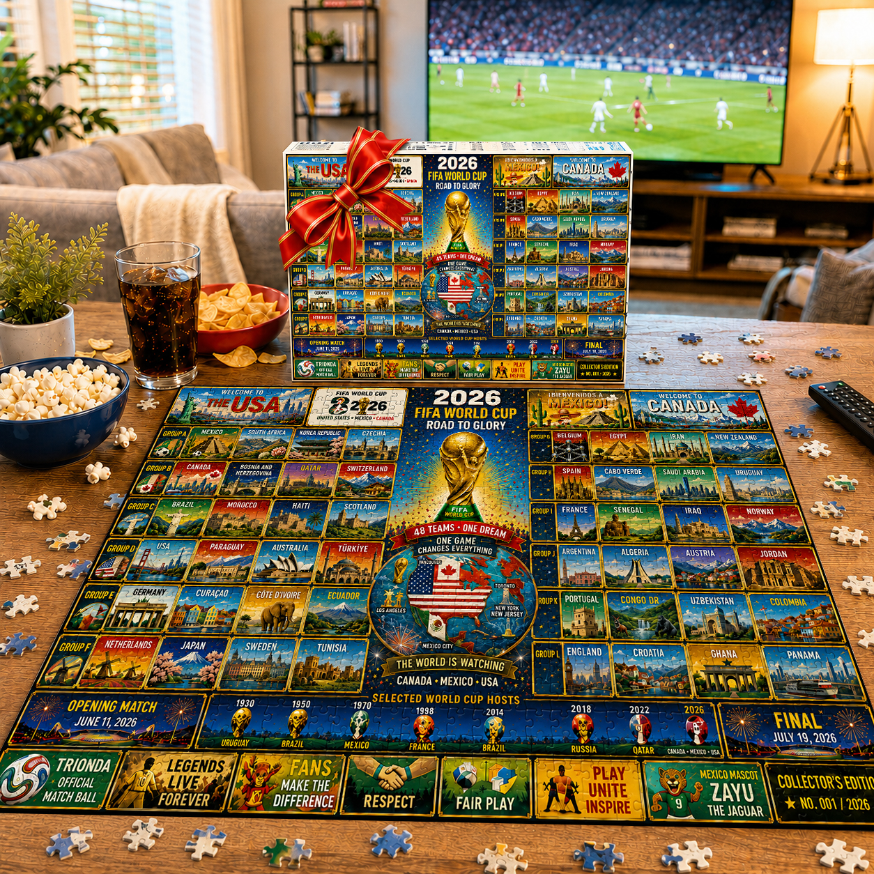 2026 World Cup 48-Team Lineup Collector's Puzzle – 500/1000 Pieces