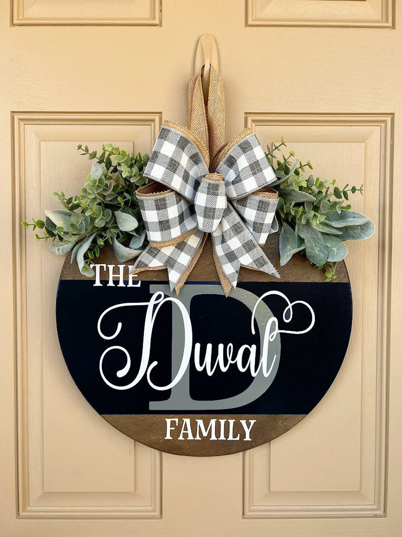 2023 NEW - Personalized Last Name Year Round Front Door Wreath