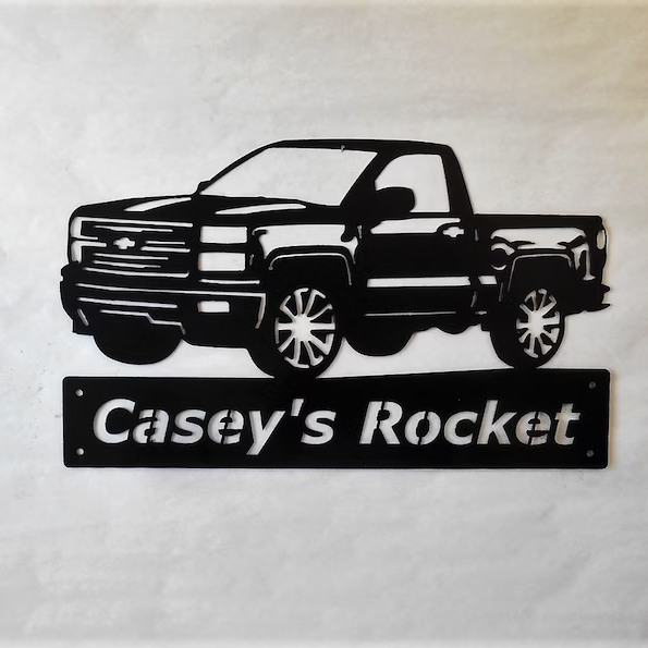 2015 Chevrolet Silverado Truck Standard Cab Personalized Man Cave Garage Sign