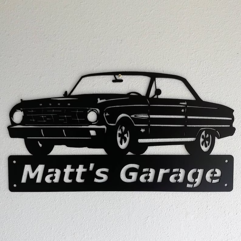 1963 Ford Falcon 2 Door-Personalized Metal Wall Art