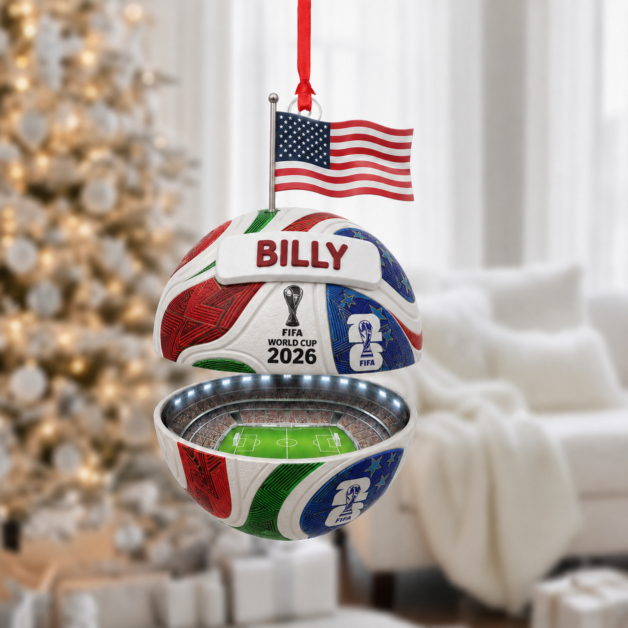 Personalized 2026 World Cup Soccer Ornament