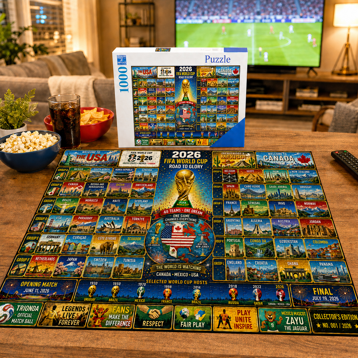 2026 World Cup 48-Team Lineup Collector's Puzzle – 500/1000 Pieces