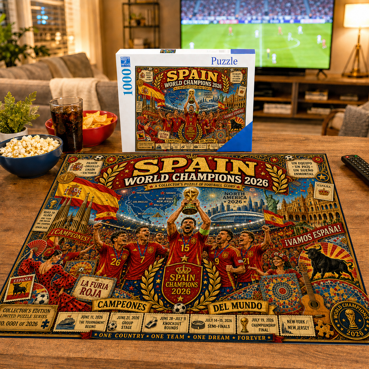 Spain 2026 World Champions Collector’s Puzzle- 500/1000 Piece Jigsaw Puzzle