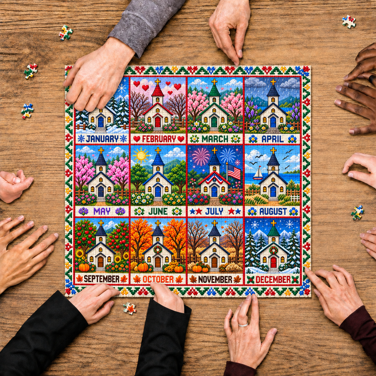 A Year of Blessings Church 1000 Jigsaw Puzzle