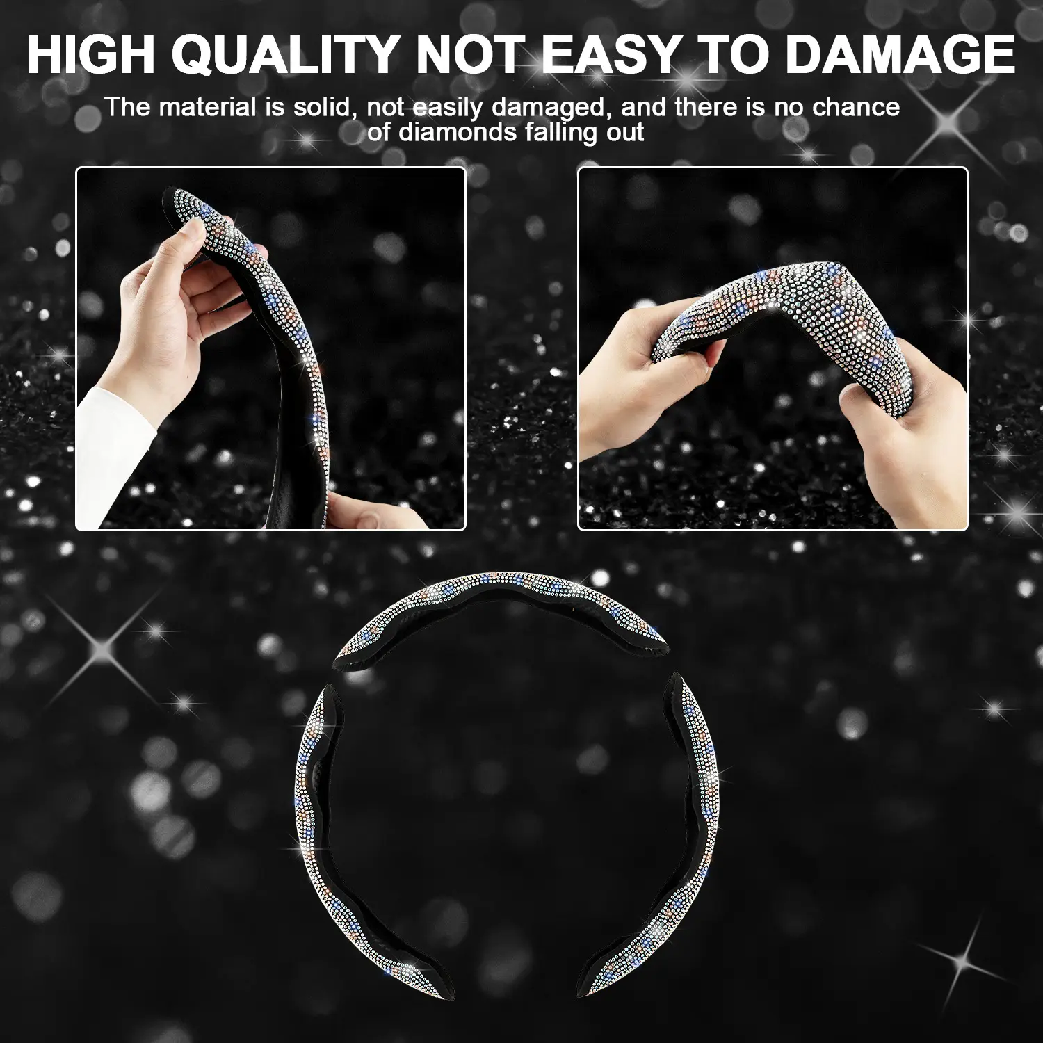 Diamond Bling Steering Wheel Cover for Women