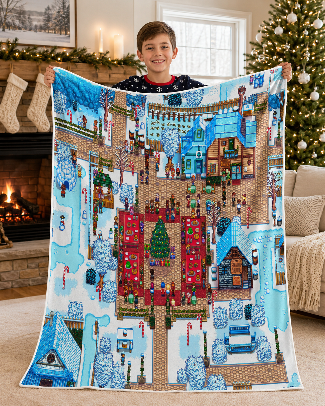 Stardew Valley Four Seasons Blanket -A gift every Stardew Valley fan will love 🌾