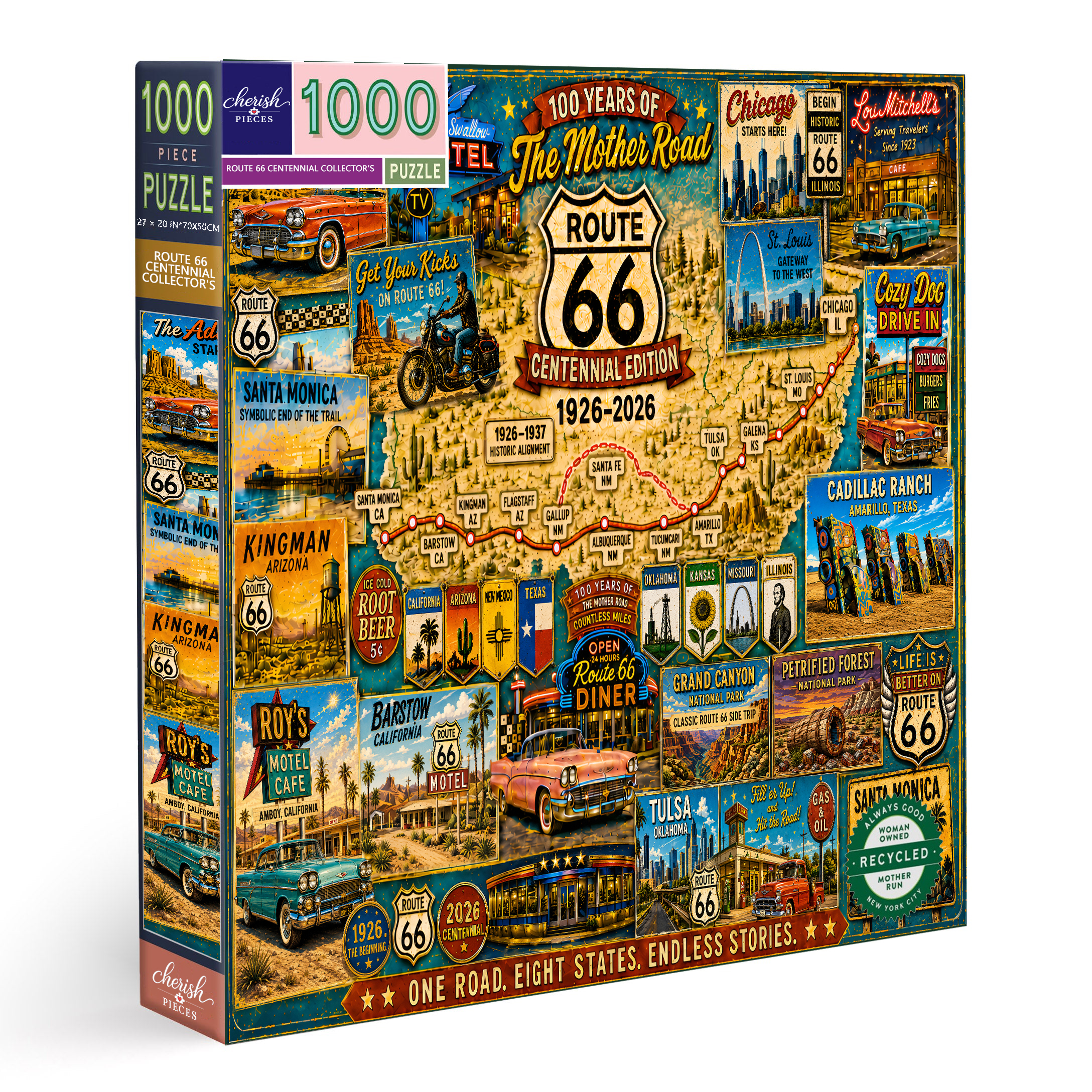 Route 66 Centennial Collector’s Puzzle 100 Years of the Mother Road — 1926–2026