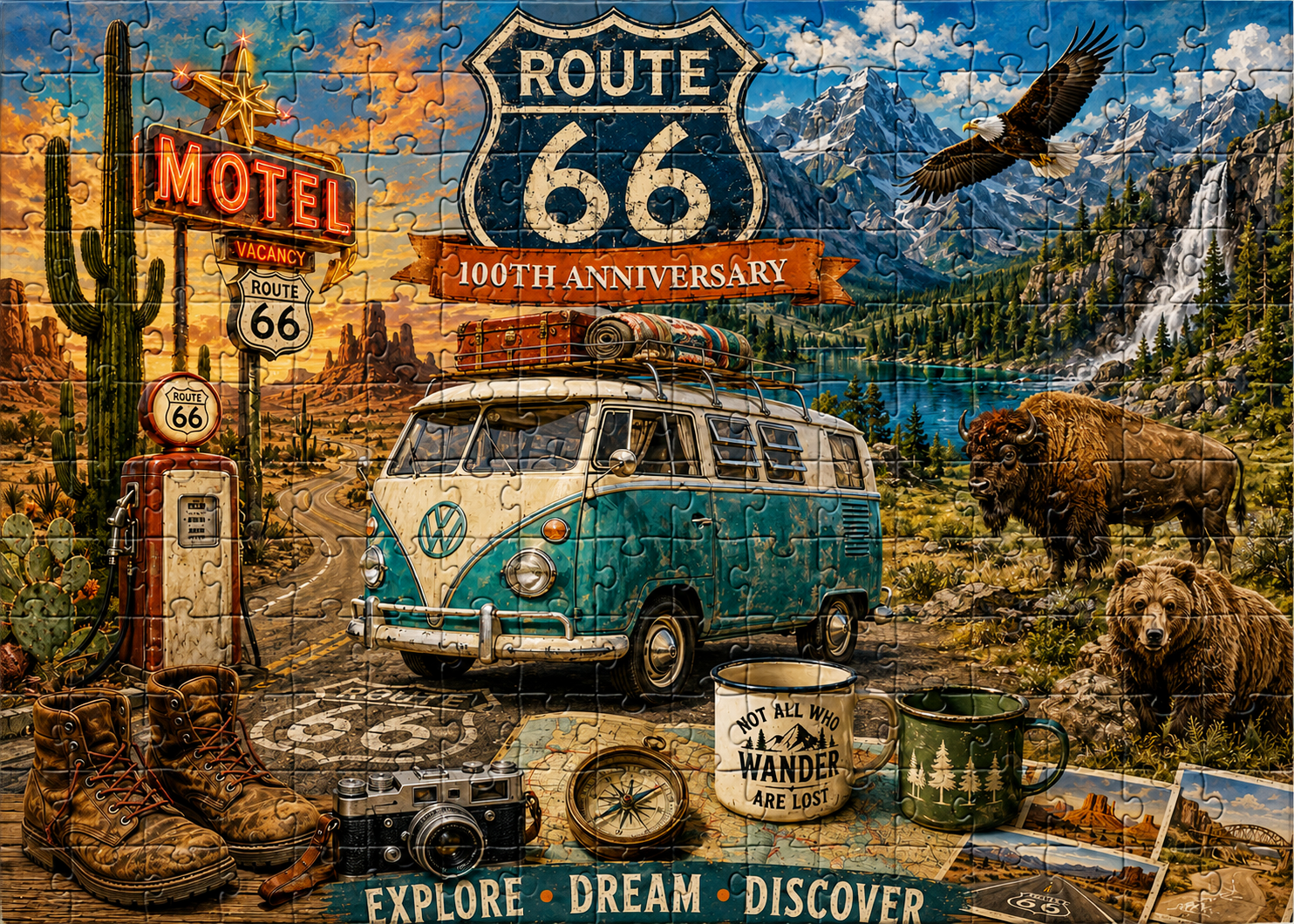 2026 NEW 🏜️Route 66 Collector's Puzzle – 500/1000-Piece Jigsaw Puzzle