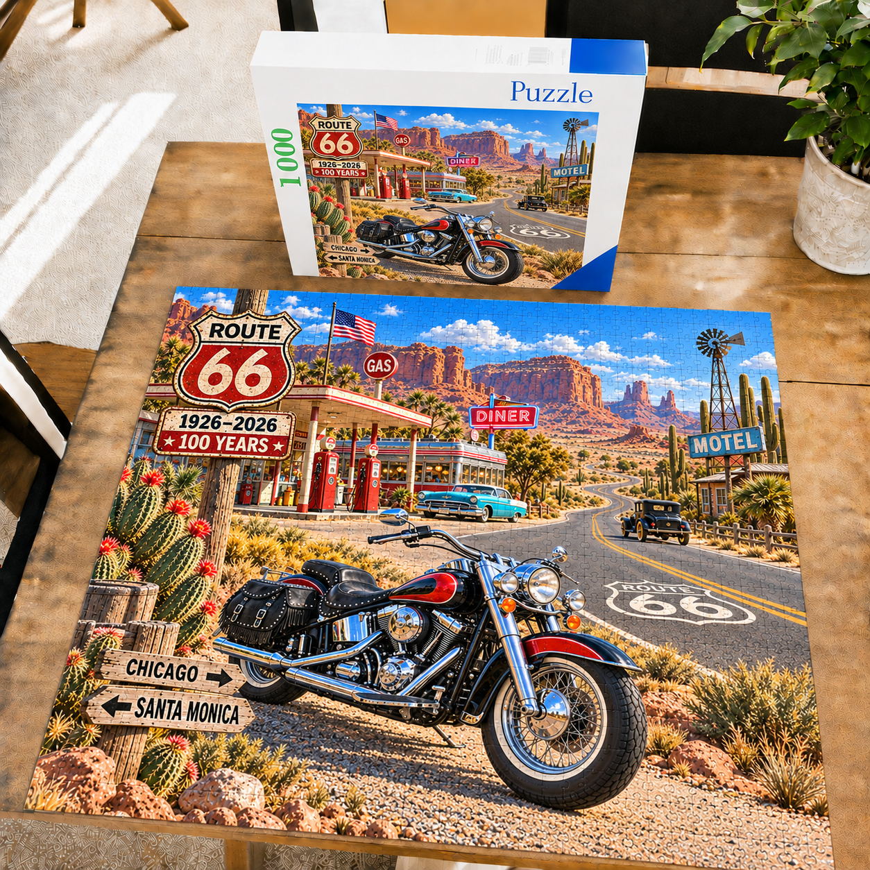 Route 66 Centennial Motorcycle 1,000-Piece Jigsaw Puzzle