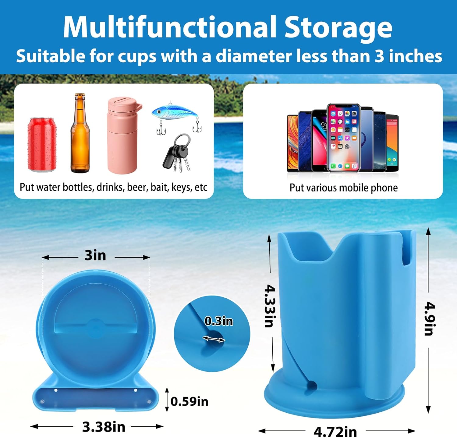 2-in-1 Drink & Phone Holder Paddle Board and Kayak Drink Holder