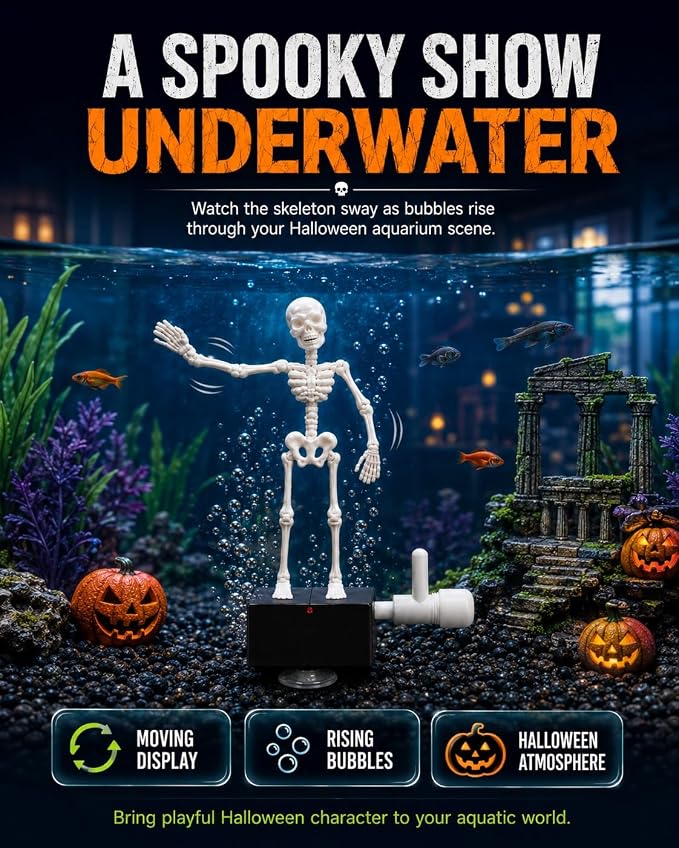 Air-Powered Dancing Skeleton Aquarium Ornament