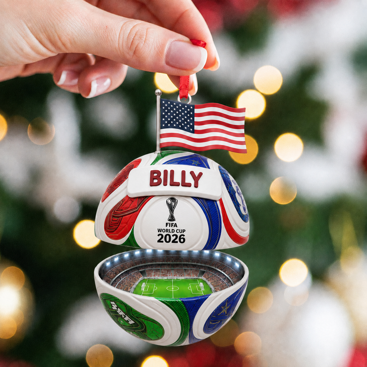 Personalized 2026 World Cup Soccer Ornament