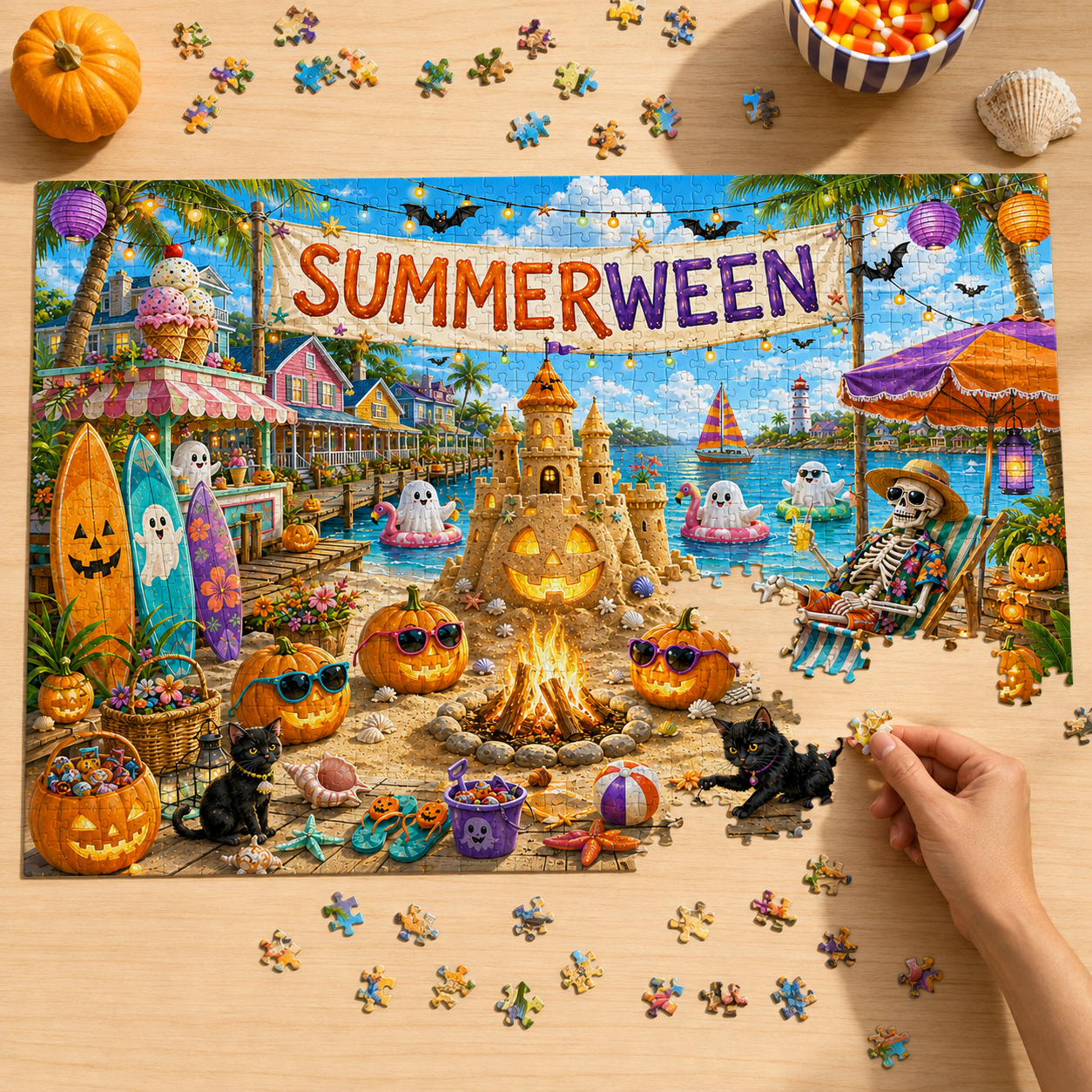 Summerween Beach Party Jigsaw Puzzle