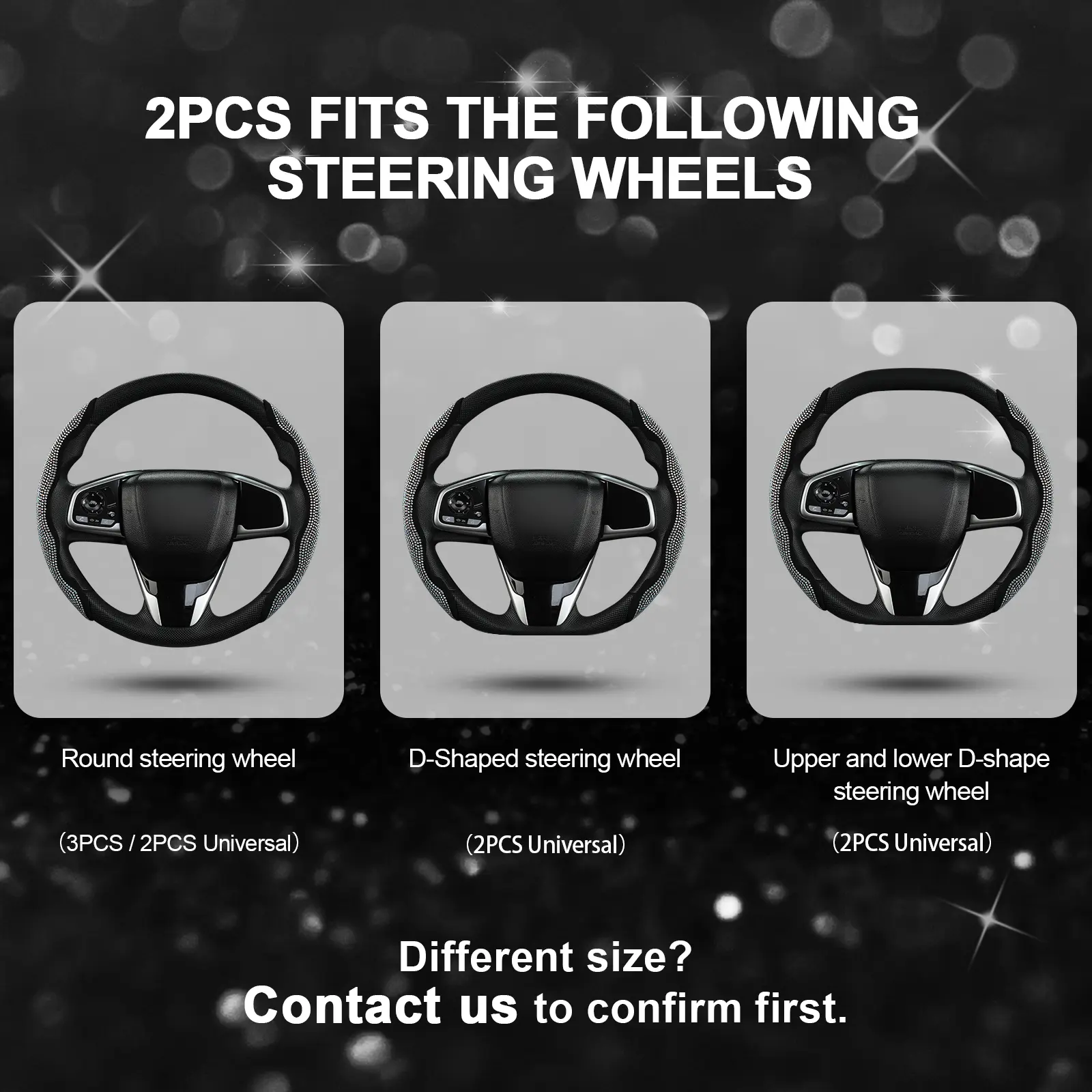 Diamond Bling Steering Wheel Cover for Women