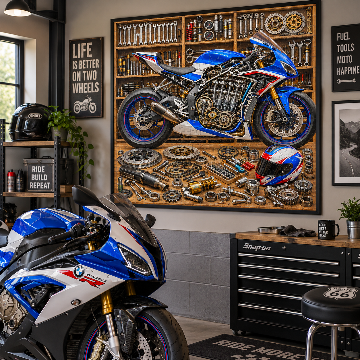 Sports Motorcycle Repair Shop 1000-Piece Jigsaw Puzzle