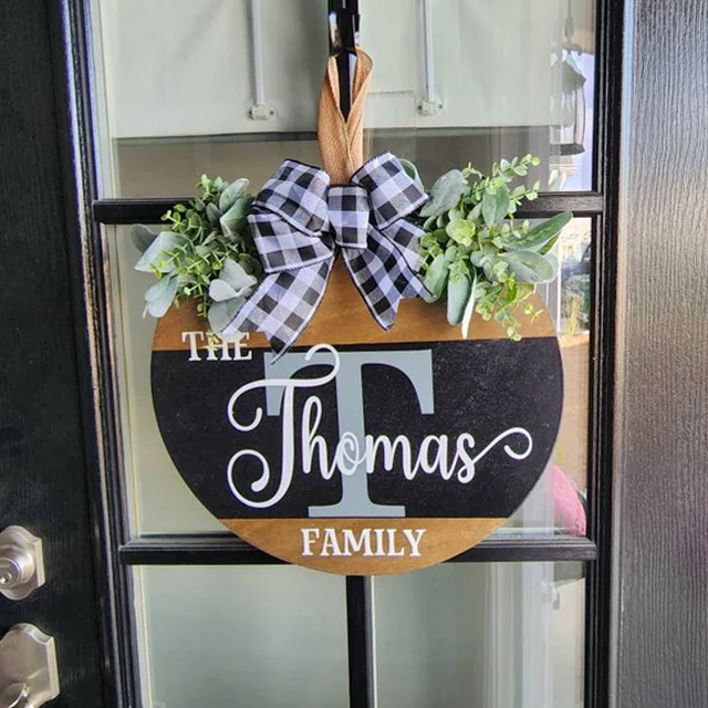 2023 NEW - Personalized Last Name Year Round Front Door Wreath
